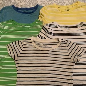 Bundle of 5 striped shirts. M and S
